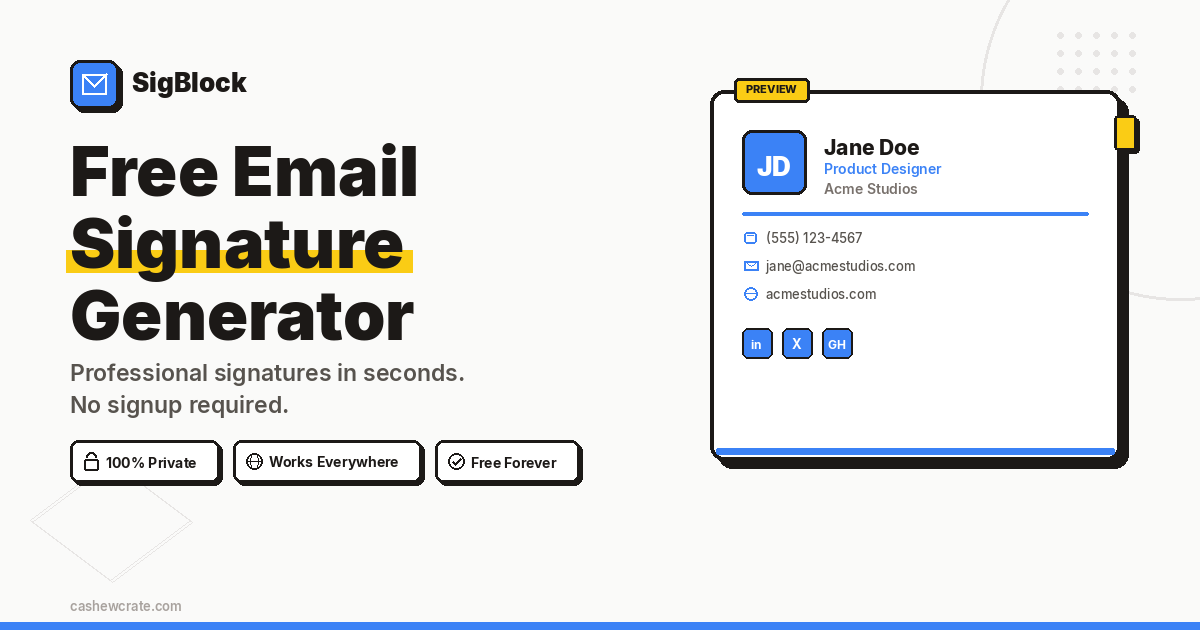 SigBlock — Free Email Signature Generator